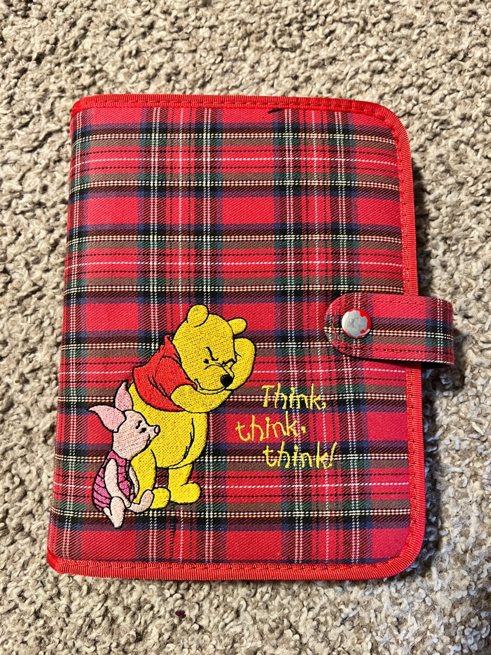 Vintage 1990s Winny the Poo plaid Organizer Never Been used Condition
